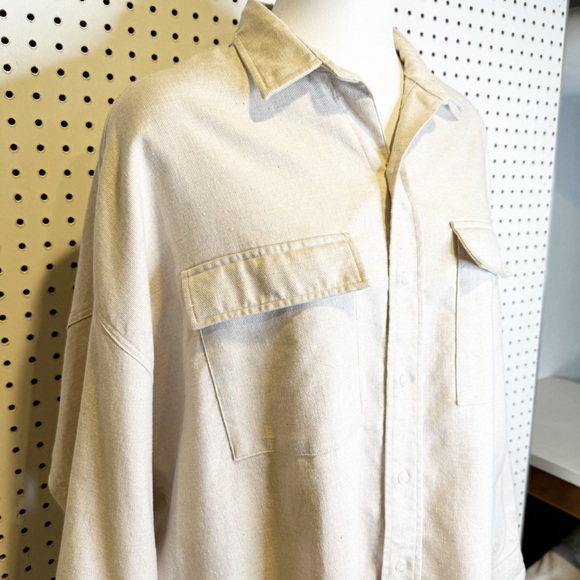 Frank & Eileen | McLoghlin Utility Shirt In Natural, Shacket Sz. M/L - Picture 6 of 11